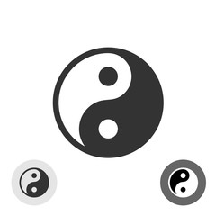 Yin-yang black vector round logo japan symbol