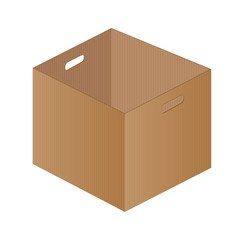 Brown paper box on a white background. One brown box packaging.