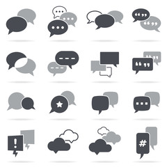 Vector Greyscale Chat Bubbles