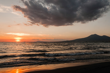 Fototapeta na wymiar Vesuvius at sunset