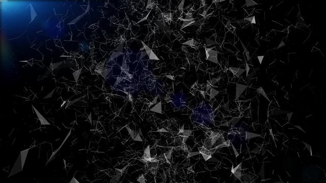 Plexus Facettes in Motion. Nice 3D Rendering
