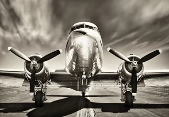 Deurstickers Oud vliegtuig vintage vliegtuig