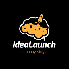 Idea launch logo,Rocket logo template,Brand identity for learning and education concept.