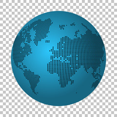 Abstract world map made of dots. Earth continental dot map Vector.