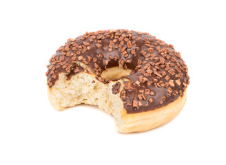 Bitten chocolate donut