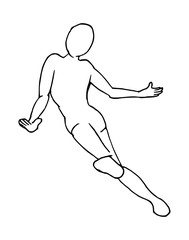 Inkttekening voetballer