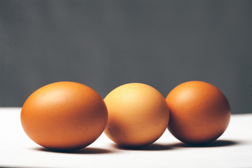 Thre eggs in row