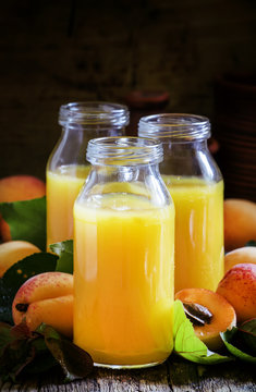 Apricot smoothies, selective focus