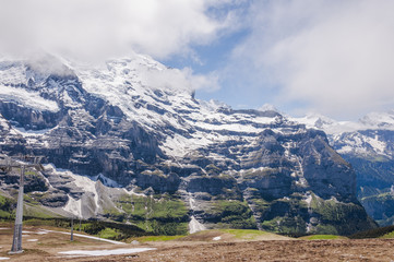 Wengen, Berner Oberland, Kleine Scheidegg, Lauberhorn, Wanderweg, Skipiste, Alpen, Schweizer Berge, Sommer, Schweiz