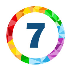 VECTOR POLYGON PATTERN NUMBER ICON “7”