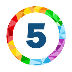 VECTOR POLYGON PATTERN NUMBER BUTTON “5”