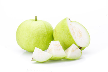 Guava fruit on white background