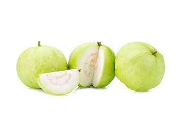 Guava fruit on white background