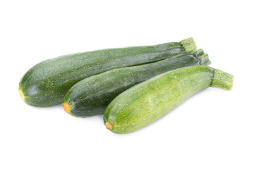 green zucchini vegetables isolated on white