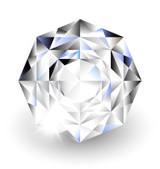 Diamond with light on White background