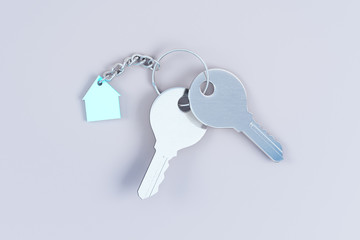 Keys with house keychain