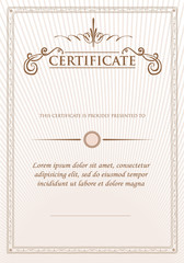 Vintage retro frame certificate background design template
