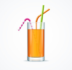 Orange Cocktail Glass. Vector