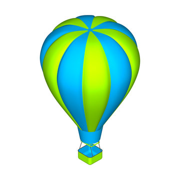 Hot air balloon.  3d Vector colorful illustration.3d isometric s