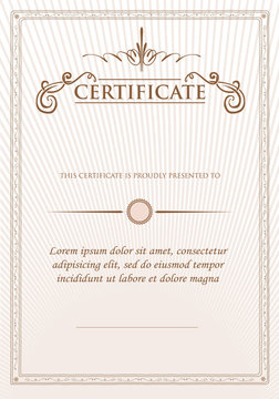 Vintage retro frame certificate background design template