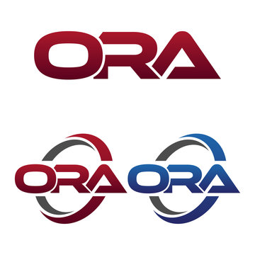 Modern 3 Letters Initial logo Vector Swoosh Red Blue ora