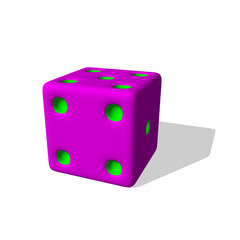 Dice. 3d Vector colorful illustration.