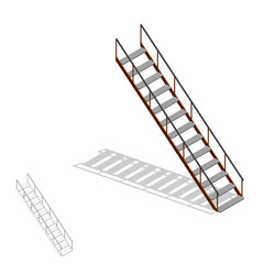 Stairs. 3d Vector illustration.3d isometric style.