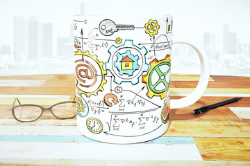 Mug with business drawing