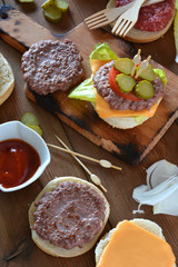 Few homemade hamburgers