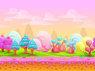 Cartoon fantasy candy land location