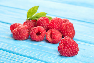 Fresh red raspberries