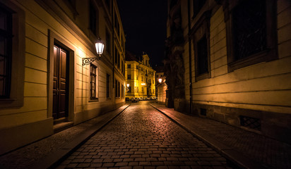 Fototapeta na wymiar Night streets of Prague.