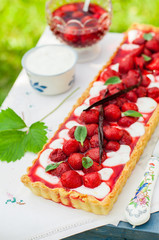 Orange Curd Tart with Vanilla Straberries