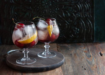 Summer fresh cherry lemonade