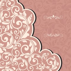 Vintage template with pattern and ornate borders. 