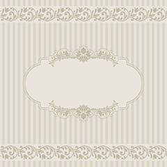 Vintage template with pattern and ornate borders. Ornamental lace pattern for invitation, greeting card, certificate.