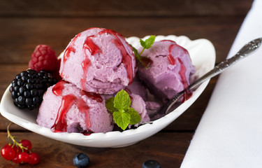 Ice Cream Scoops in Bowl 