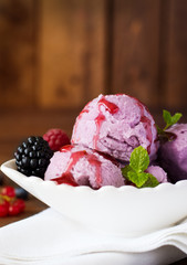 Ice Cream Scoops in Bowl 