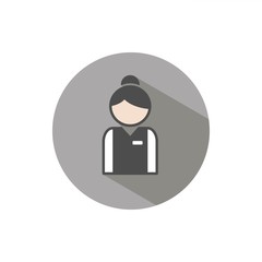 Icono de mujer recepcionista de un hotel