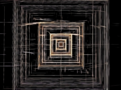 Abstract square tunnel - digitally generated image