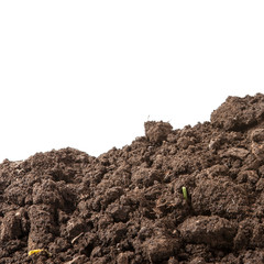 the soil for planting isolated on white background