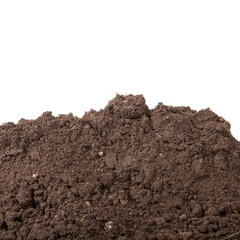 the soil for planting isolated on white background