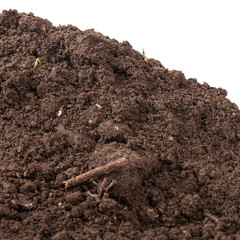 the soil for planting isolated on white background
