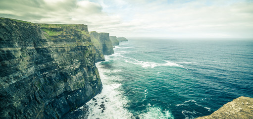 famous cliffs of moher, west coast of ireland