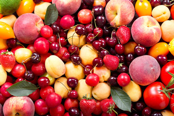 fruits and vegetables as background