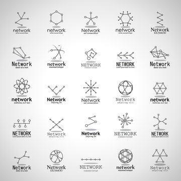 Network Icons Set - Isolated On Gray Background - Vector Illustration, Graphic Design. For Web, Websites