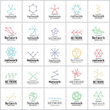Network Icons Set - Isolated On White Background - Vector Illustration, Graphic Design. For Web, Websites. Thin Line