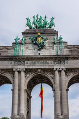 Triumphal arch (Arc de Triomphe), Cinquantenaire park, Brussels.