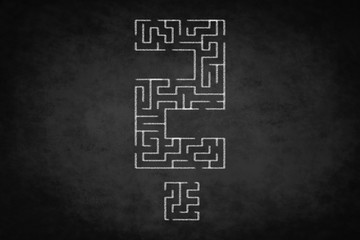 question mark, problem concept - labyrinth  illustration