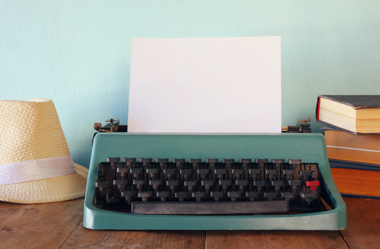 Photo of vintage typewriter with blank page